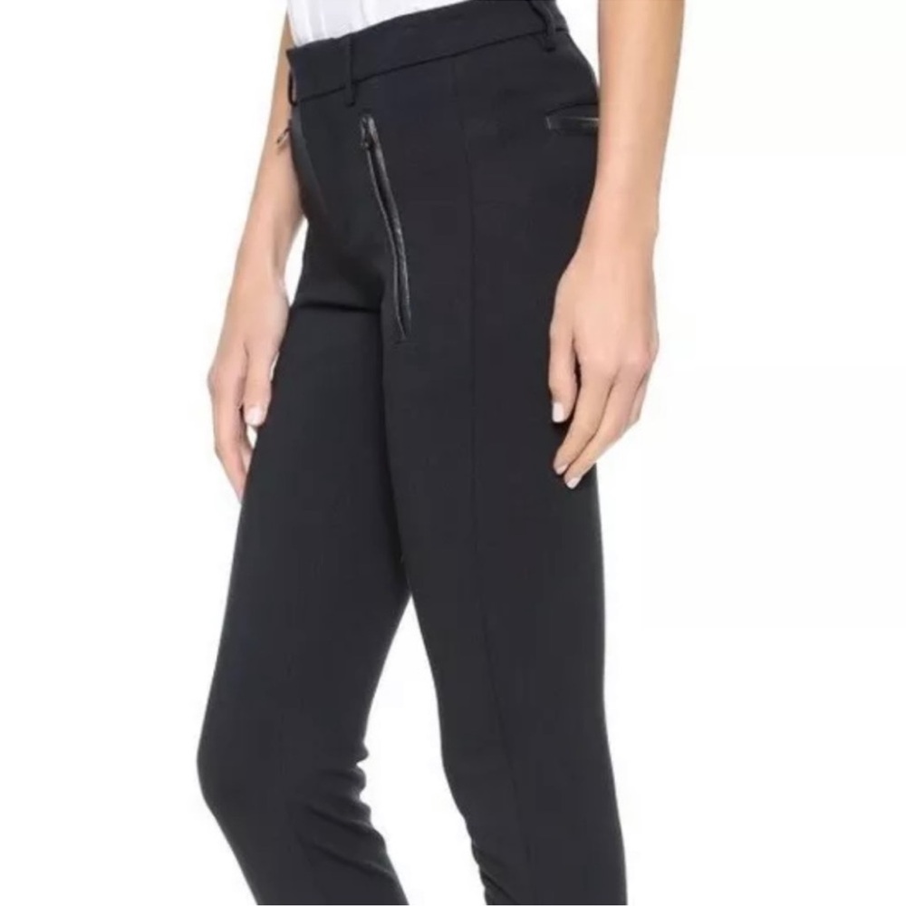 Vince faux leather trim pants in navy color
